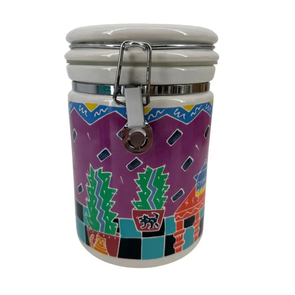 Vtg Chaleur Judith Geiger 1987 3Pc Ceramic Canister Set Postmodern Memphis Style
